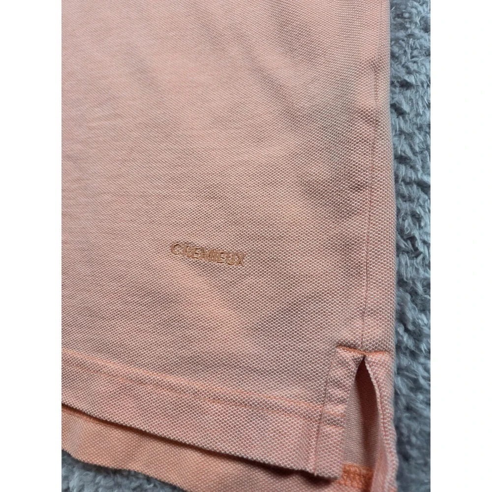 Daniel Cremieux Classics Mens‎ Large Peach Pique Cotton Short Sleeve Polo Shirt